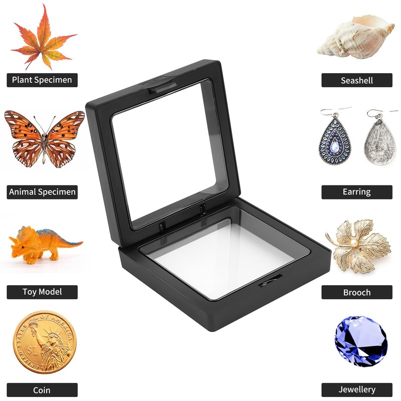 4Pcs 3D Floating Frame with Stand, Challenge Coin Display Holder,