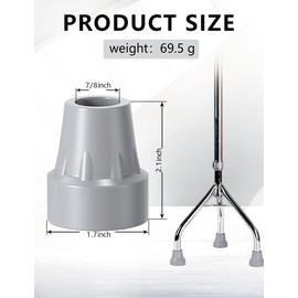 ZHUOMINGJIA Crutch Tips,12Pcs 7/8 Inch Crutch Feet Cap,Upgrade Heavy Duty Rubber Accessories Replacement Rubber Cane Tips, for Reduce The Frequency of wear and Tear, Gray