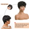 MOONSHOW Black Pixie Cut Wig Short Pixie Wigs for Women