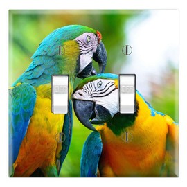 Graphics Wallplates - Exotic Pet Bird Macaw Parrots - Double Toggle Wall Plate Cover