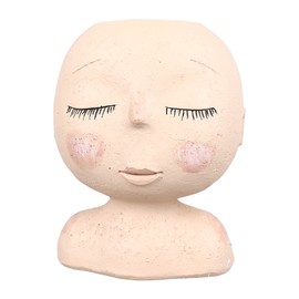Face Flower Pot Head Planter Resin Face Planter with Drainage Hole for Indoor Outdoor Plants Style 2
