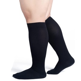 Yellow-Price Compression Socks Medical Wide Calf S/M/L/XL/XXL/3XL/4XL Size Flight Socks15-20 mmHg for Fatigue, Pain, Leg Swelling, Mens Women Compression Socks (4XL-55-70cm Calf Size)