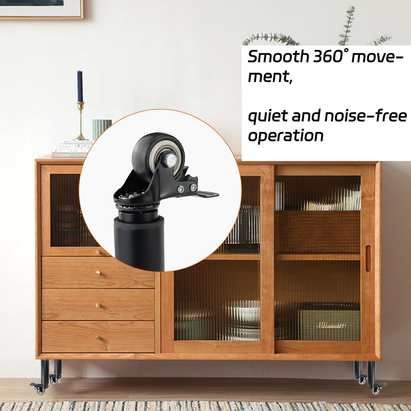 Adjustable Table Leg Extender 9.5"-14.1" w/ 360° Casters for Cabinets/Sofas