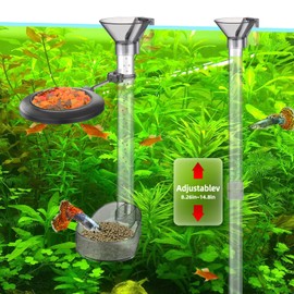 UPETTOOLS UPETTOOLS Shrimp Feeding Dish Set, Aquarium Fish Feeder Tube Kit Clear Durable Fish Shrimp Feeding Tube with Feeding Ring, Cleaning Brush for Fish Tank