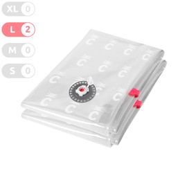 Compactor Aspispace Space Saving Large Vacuum Storage Bag for 1 Double Duvet 80 x 100cm-Pack of 2, Nylon and Polythene