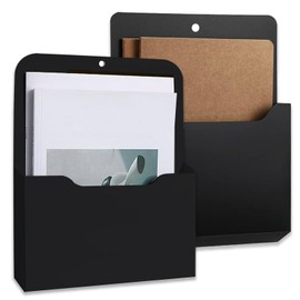 Magnetic File Holder, 2 Pieces Magnetic Paper Holder, Document Holder, A4 Papers, Letter Holder, Magnet, Organiser, Magnetic Newspaper Holder Wall, for Whiteboards, Fridge, Black