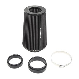 3/3.5/4inch Inlet Cold Air Intake Cone Replacement Performance Washable High Flow Dry Air Filter (BLACK)
