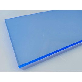 Acrylic C fluorescent blue Perspex sheet, 500 x 500 x 3 mm Plate cut fluorescent