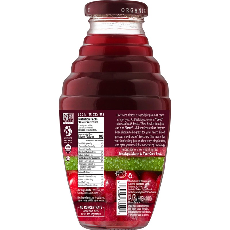 Beetology Organic Beet and Cherry Juice, 8.45oz (6 Pack) |