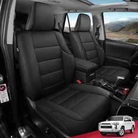 FREESOO for Toyota 4Runner Seat Covers 2011-2024, Custom Fit Car Seat Covers Front Seats, Luxury Leather Seat Covers for Cars SUV, Waterproof Car Seat Cover Cushion Protector Accessories, Black