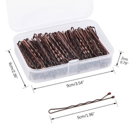 OWill 150 Pieces Bobby Pins, Hair Clips Hair Grips Kirby Grips for Women Hair Styling Pins with Storage Box (Brown)