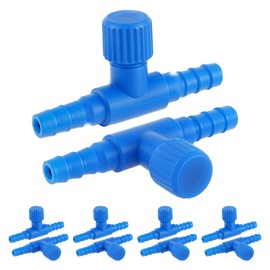 Aquarium Air Valve, 10 Pcs T Shaped Aquarium Air Control Valve Single Way Plastic Adjustable Air-Flow Control Regulator Aquarium-Air Pump Accessories for Fish Tank 3/16" ID Tubing (Blue)