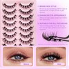 Royaomis D Curl Cat Eye lashes Wispy Russian Strip Lashes