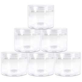 Beauticom 4 oz. (120g /120ML) (Quantity: 6 Packs) Thick Wall Round Leak Proof Clear Acrylic Jars with CLEAR Lids for Beauty, Cream, Cosmetics, Salves, Scrubs