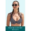 Vivisence 3203 Women's Bikini Bra Soft Cups Striped Pattern -
