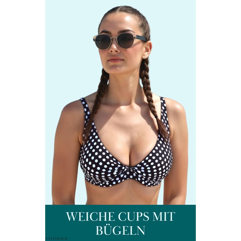 Vivisence 3203 Women's Bikini Bra Soft Cups Striped Pattern -