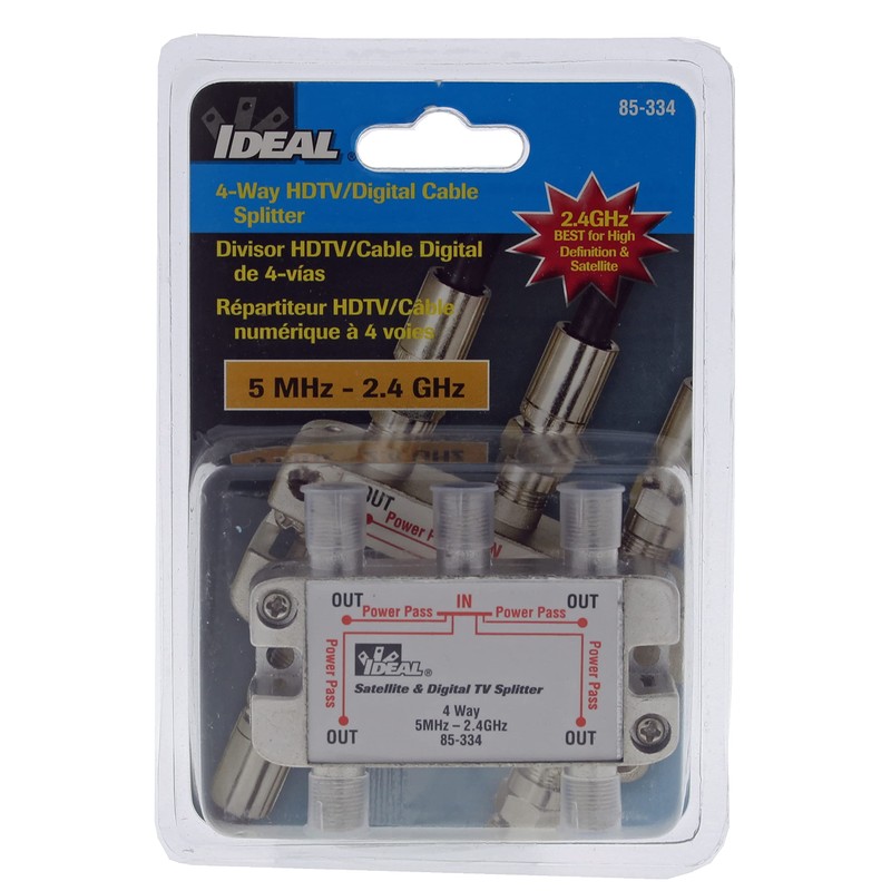 IDEAL Electrical 85-334 4-Way Digital Cable Splitter, 2.4 GHz