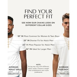 RTZN® Gold Cross Necklace For Men – 18K Mens Gold Cross Necklace – Non-Tarnish, Fade-Proof & Waterproof Pendant Necklaces for Men Women with 2mm Curb Chain – 18" Inches