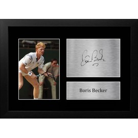 HWC Trading FR A4 Boris Becker Gifts Printed Signed Autograph Photo for Fans of Tennis Memorabilia - A4 Framed