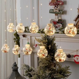 LED Christmas Curtain Lights, Wishing Ball, Old Man Snowman Christmas Tree Hanging, Window Arrangement Lights, Festival Decoration Copper Wire Lights, Christmas decorations