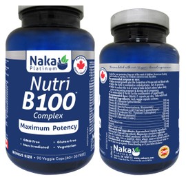 Naka Nutri B100 Complex, Maximum Potency, Made in Canada (90 vcaps)