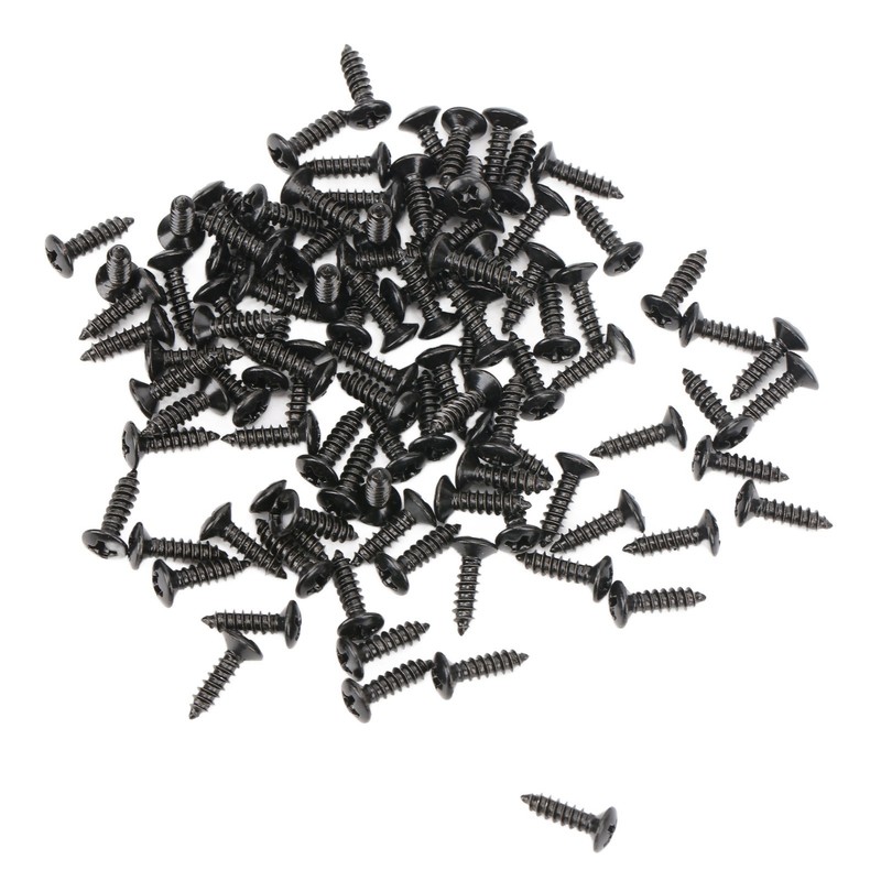 100PCS Guitar Pickguard Screws Metal Guard Plate Mounting Screw Electric