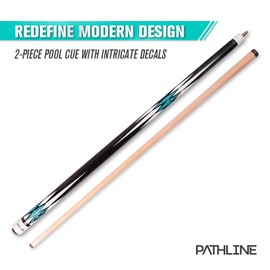 Pathline Pool Cue Stick - 58 inch Canadian Maple Billiard Pool Stick (Blue 21oz)