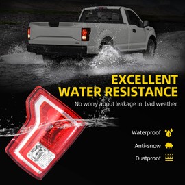 DWVO Tail Lights Assembly Compatible with 15-17 2015 2016 2017 Ford F-150 F150 15 16 17 Tail Lamps Red Clear Replacement Assembly - Right Passenger Side