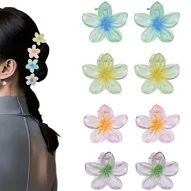 AYNKH 8 x 4cm Hawaiian Hawaiian Flower Hair Clips Hair Accessories for Women and Girls Suitable for Daily Seaside Travel in Summer