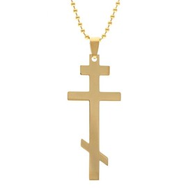 Sterling Gifts Gold Stainless Steel Orthodox Cross Necklace