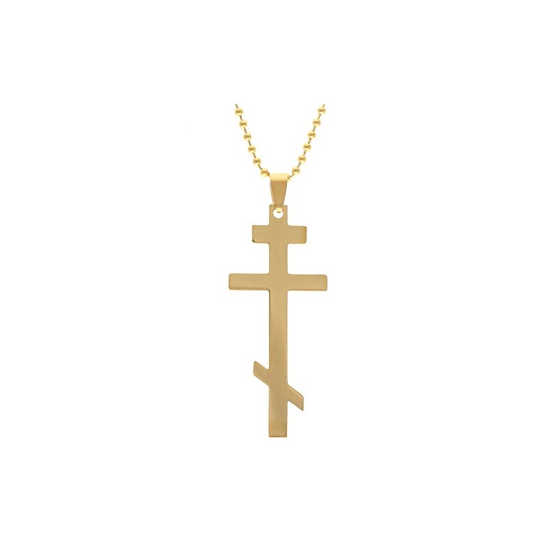 Sterling Gifts Gold Stainless Steel Orthodox Cross Necklace