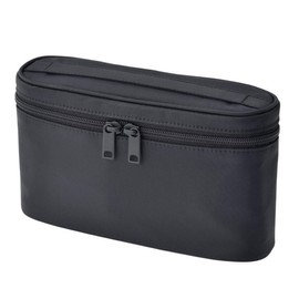 MUJI 02869076 Nylon Pouch with Handle, Thin, Black, Approx. 4.9 x 8.1 x 2.4 inches (12.5 x 20.5 x 6 cm)