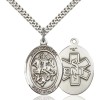 Bliss Sterling Silver Saint St George EMT Medal Pendant Necklace