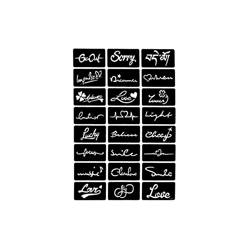 Tattoo Template Set S-25 x 2, Pack of 48