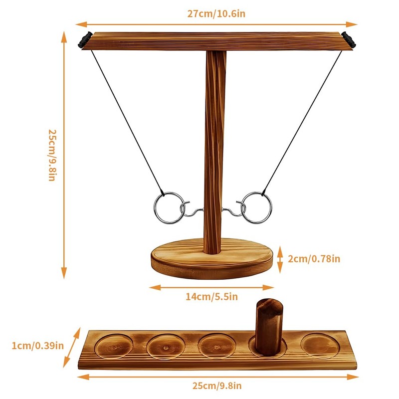 Joycabin Hooks Ring Toss Game for Children Adults, Ring Toss