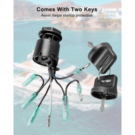 Outboard Ignition Switch with Keys Fit for Honda Bf115 Bf135 Bf150 Bf200 Bf225, 6 Wire Motor Remote Control Box Connector Replace 35100-Zv5-013 35100zv5013