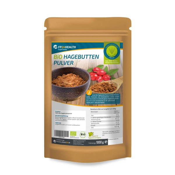 FP24 HEALTH FP24 Health Bio Hagebuttenpulver 1kg - 100% Rohkost