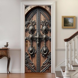 AOHMPT 3D Door Stickers, Peel and Stick Wallpaper ，Self-Adhesive Mural PVC Waterproof Wall Poster for Home Decor 30.3" W x 78.7" H