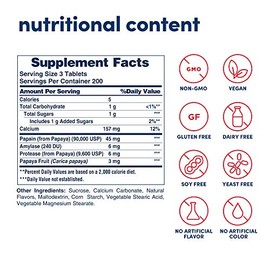 American Health Original Papaya Enzyme Chewable - 600 Tablets