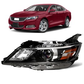 Left Headlight Fit for 2014-2020 Chevy Impala LS/LT,2014 2015 2016 2017 2018 2019 2020 Impala Headlights Projector Headlamp Halogen Type OE Style Replacement Driver Side GM2502417 84178024