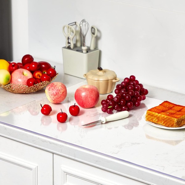RASHIFY Extra Large Clear Acrylic Cutting Board with Counter Lip