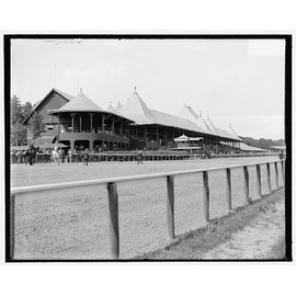 HistoricalFindings Photo: Grand Stand,Race Track,Horses,Sports,Rings,Saratoga Springs,New York,NY,1900