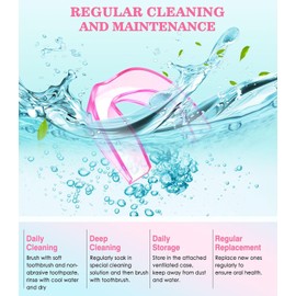 Litlcutie Large Mouth Guard for Grinding Teeth at Night, Night Guards for Teeth Grinding,Mouthguards for Grinding of Teeth, Sleep Guard with 2 x 5X Mirror Mouth Guard Case, 4 Pack/One Size