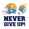 Design With Vinyl Wall Decal Never Giveup Stunning Football Helmet