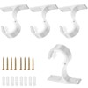 4Pcs Curtain Rod Brackets, 28mm Adjustable Curtain Pole Holders Heavy