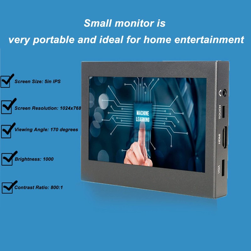 5 Inch IPS LCD Touch Screen Display, 1024x768 Capacitive Screen