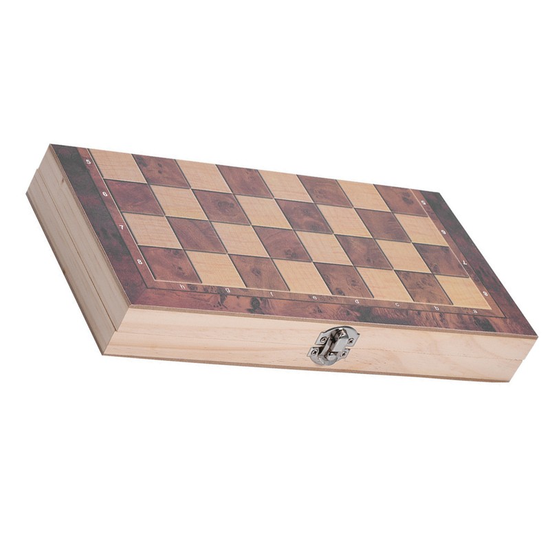 3in1 Portable Wooden Chessboard Folding Board Chess Game For Party