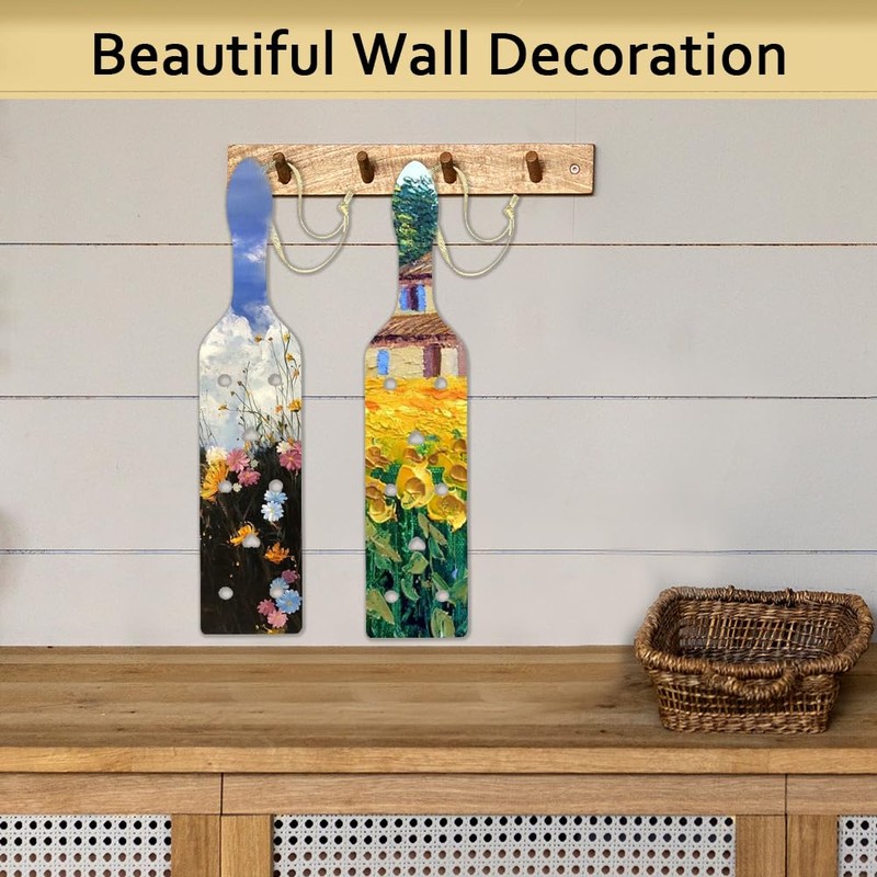 Aohcae Bamboo Wood Paddle Lightweight Wooden Paddle with Airflow Holes,