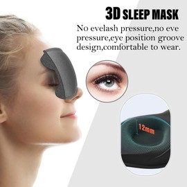 halenmou Weighted Sleep mask 3D microwavable Eye mask for Sleeping 99% Light Blocking Eye Covers with Adjustable Strap Night Blindfold Women Memory Foam Gray Inside for Women for Men for Sleeping