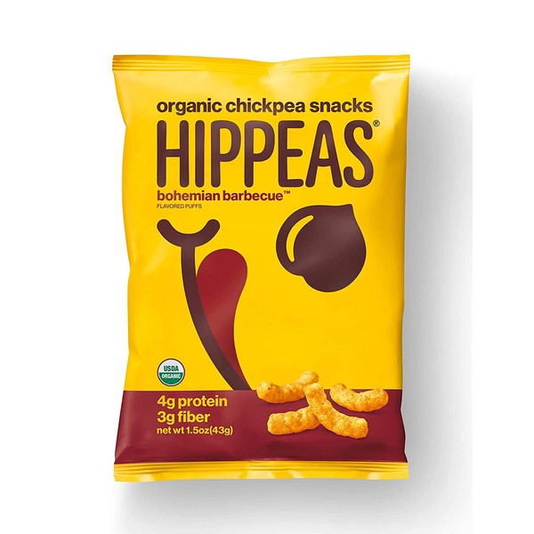 HIPPEAS Organic Chickpea Puffs + Bohemian Barbeque | 1.5 ounce, 12 count | Vegan, Gluten-Free, Crunchy, Protein Snacks